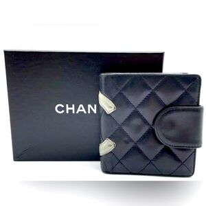 Chanel Quilted Leather Cambon Wallet Black/Yellow